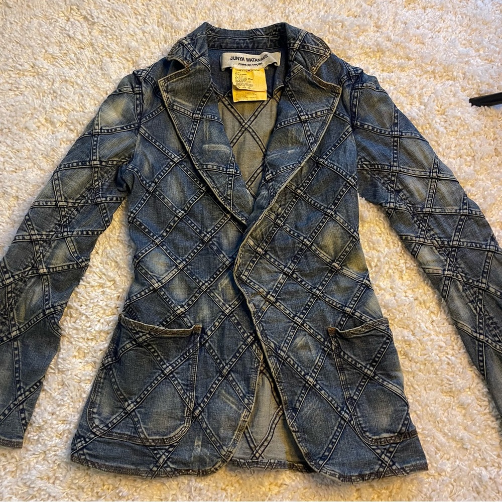 RARE Vintage Junya Watanabe SS02 Patchwork Denim Blazer – Signed Early 2000s